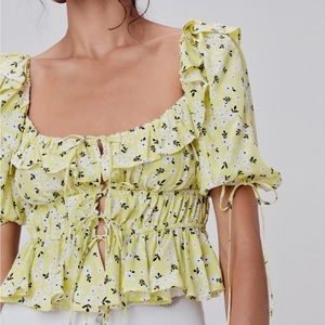 For Love and Lemons Chrysanthemum Crop Top Lemonade
